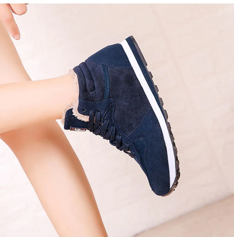 Baskets d'hiver en peluche à lacets pour hommes et femmes - Image 11