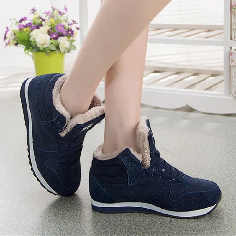 Baskets d'hiver en peluche à lacets pour hommes et femmes - Image 12