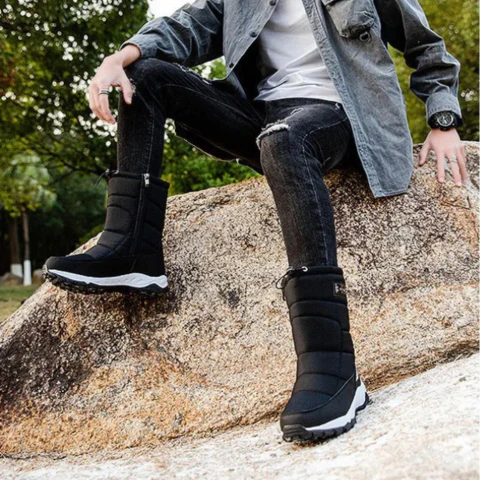 bottes mi-mollet doublées en peluche pour homme - Image 2