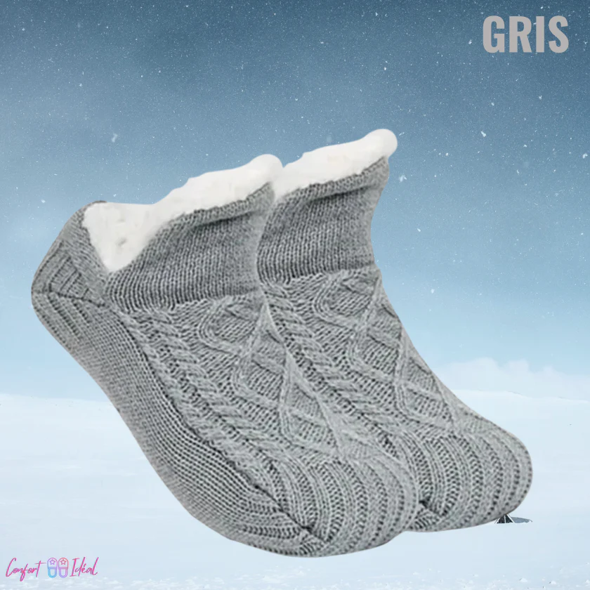 Chaussons-Chaussettes Thermiques Antidérapants Doublés - Image 19