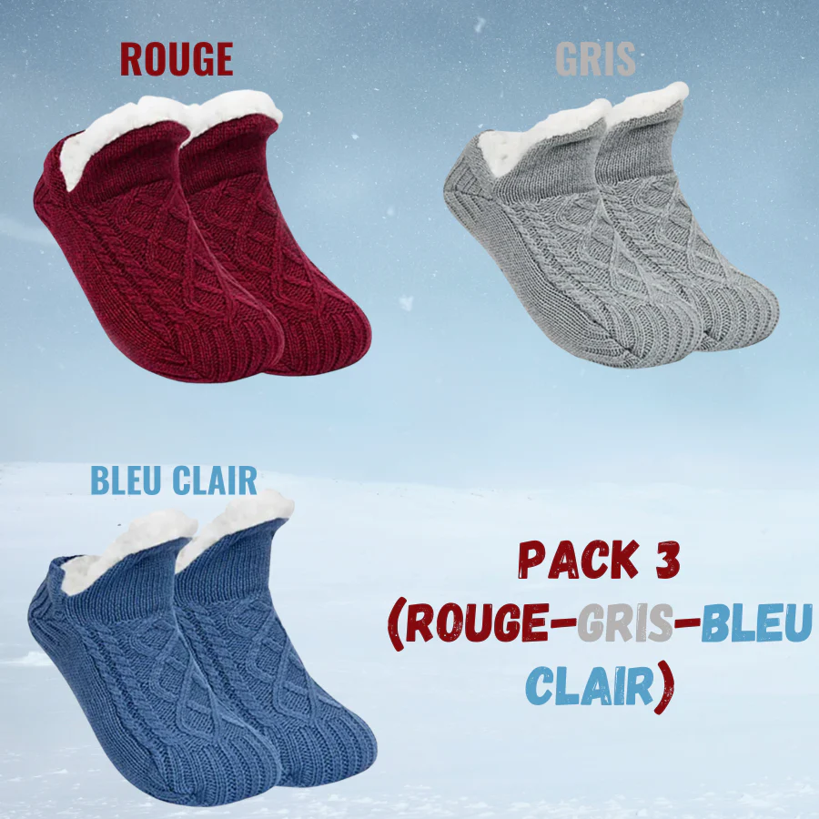 Chaussons-Chaussettes Thermiques Antidérapants Doublés - Image 20