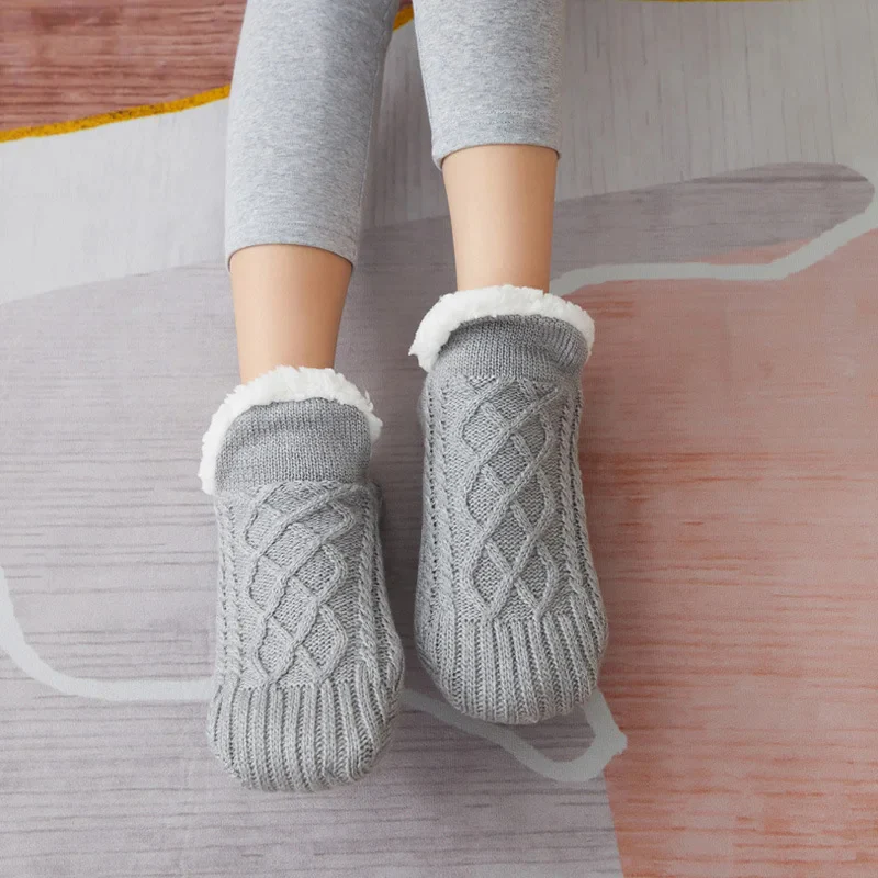 Chaussons-Chaussettes Thermiques Antidérapants Doublés - Image 4