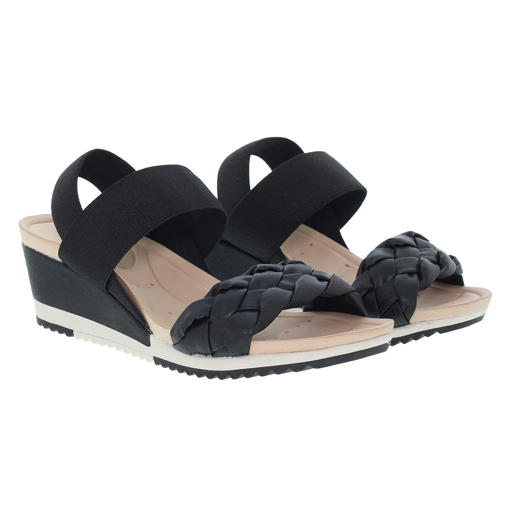 Sandale anti-transpirante compensée ultra-confortable avec double bride élastique pour femmes (DRY-TECH) - Image 7