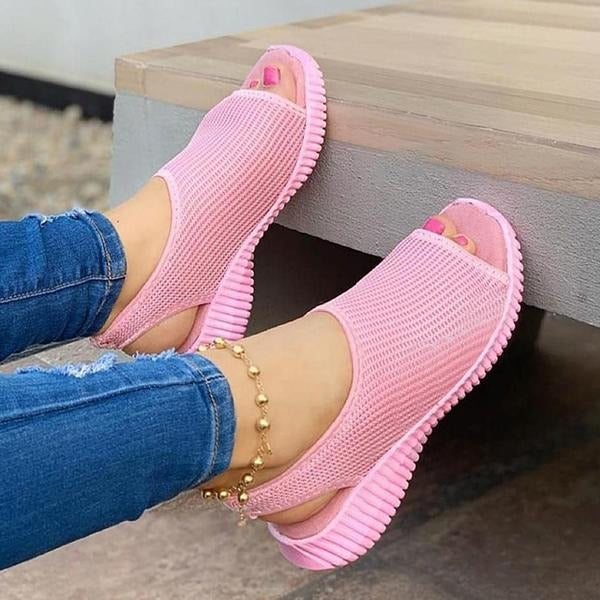 Sandales à semelles compensées en maille pour femmes - Image 3