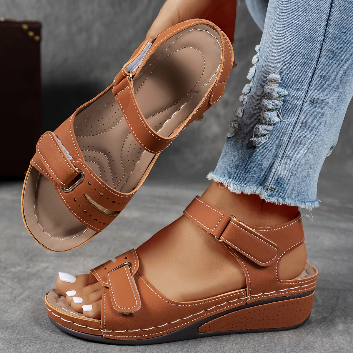 sandales décontractées et compensées pour femmes - Image 9