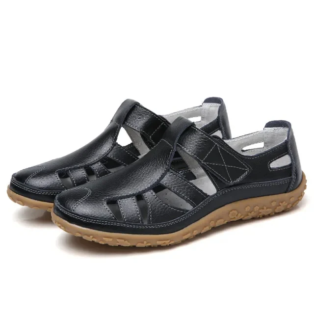 Sandales d'été en cuir décontractées pour femmes - Image 23